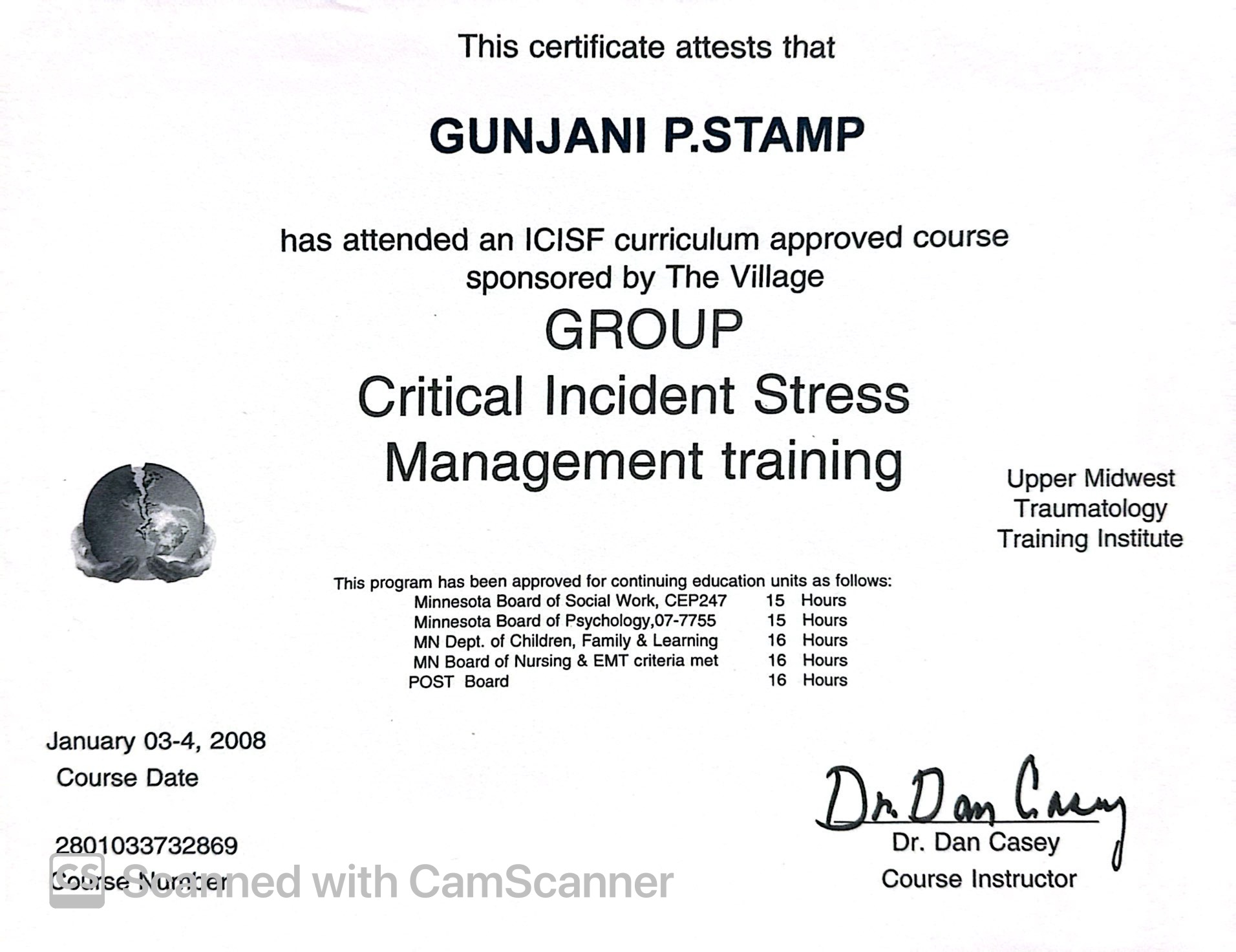 Critical Incident Stress Management Certificate
